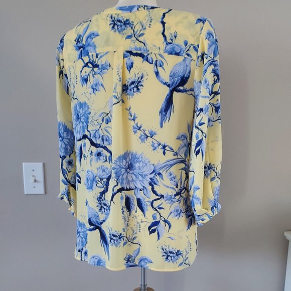 Yellow Floral Talbots Top, Sz M, NWOT - Picture 6 of 12